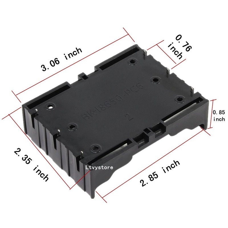 Ltvystore 18650 Battery Case Holder, 5 Pack 3 Slots x 3.7V DIY Battery Storage Box, in Parallel Black Plastic Batteries Case with Pin for 3 x 18650 - Image 5
